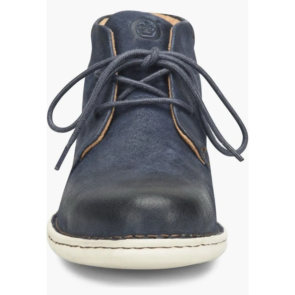 new BORN Theo Chukka sport flexible Boots shoes Men full grain leather navy 10.5